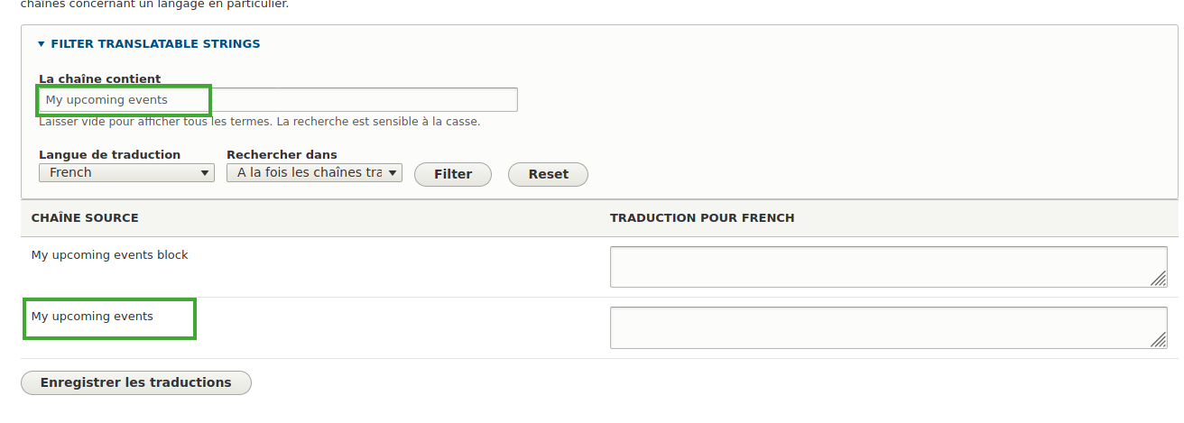 recherche la chaine a tradure